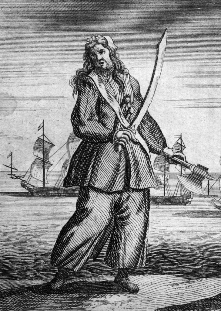 Female pirate Anne Bonny from an engraving by Benjamin Cole for Charles Johnson's "A General History of the Pyrates"