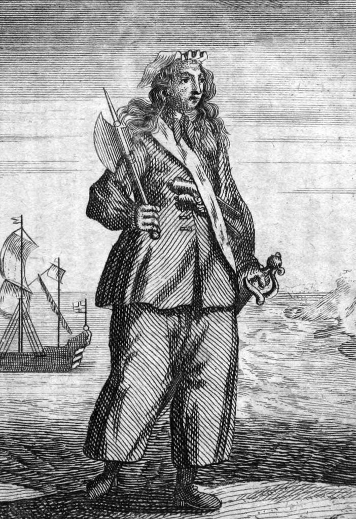 Female pirate Mary Read from an engraving by Benjamin Cole for Charles Johnson's "A General History of the Pyrates"