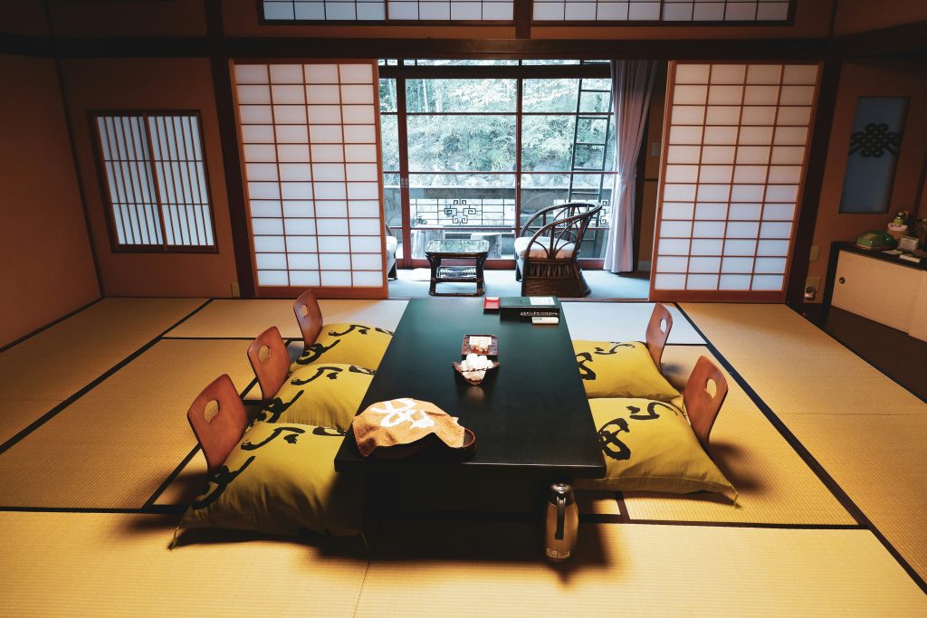 Interior of a traditional ryokan stay in Japan